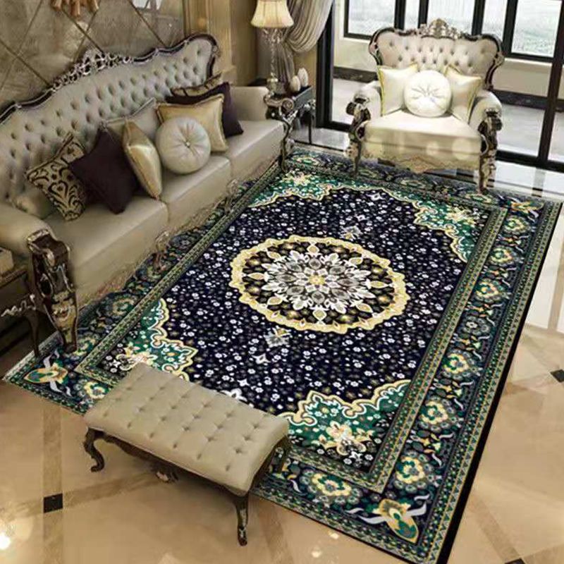 Wine Red Graphic Rug Polyester Luxury Rug Stain Resistant Rug for Drawing Room