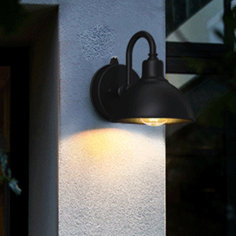 Schwarz 1 leichte Leuchten leichte industrielle Eisenzierpanzer Wandlampe für den Freien im Freien