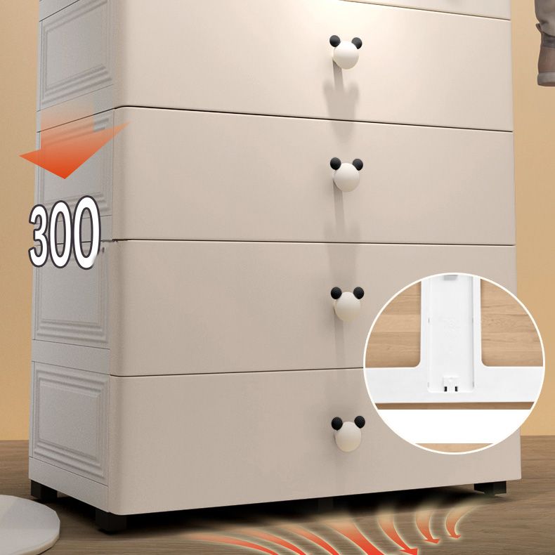 Plastic Matte Finish Non-Hanging Armoire Modern Storage Cabinet with Drawers