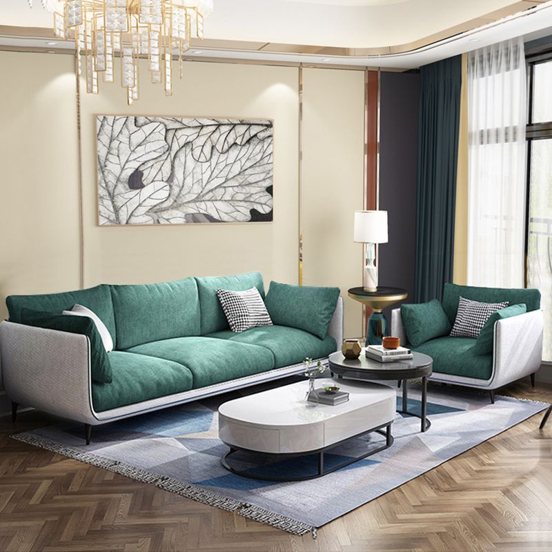 Contemporary Fabric Living Room Pillow Top Arm Pillows Seating