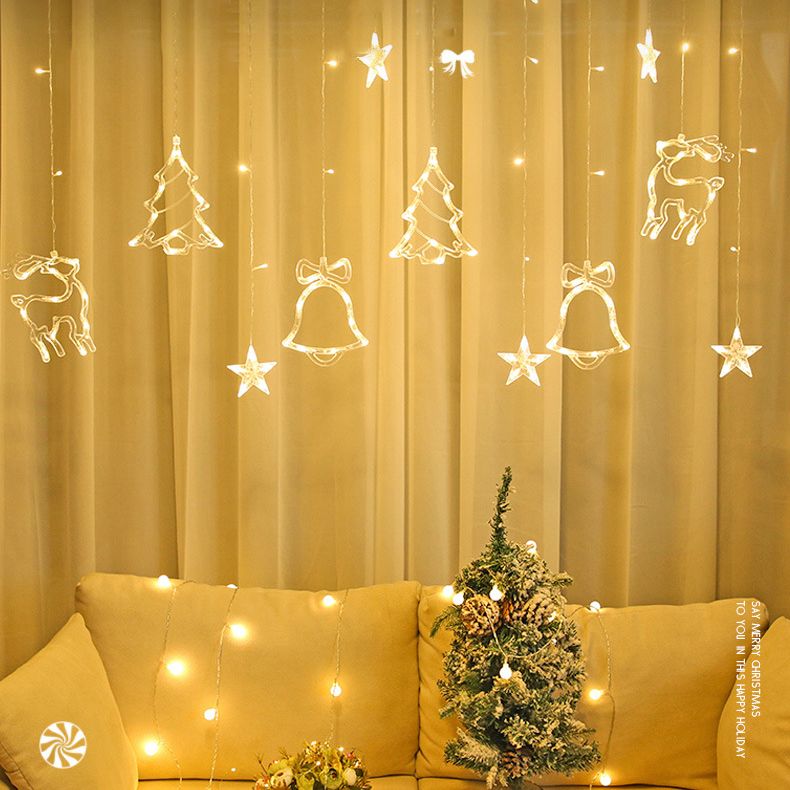 Christmas Tree and Deer Starry Light Strip Nordic Plastic Clear LED String Light for Bedroom