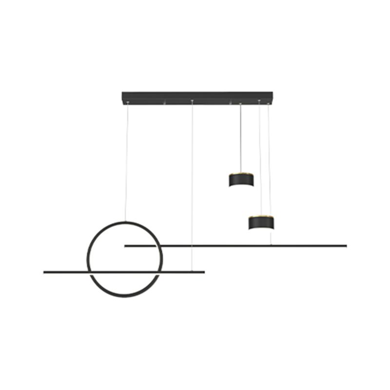 Contemporary Style Linear Island Lighting Metal 5 Light Island Pendant Lights