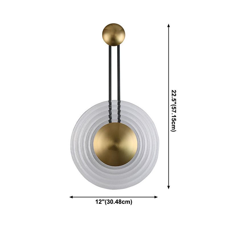 Lámpara de pared LED circular dorada en moderna luz de pared de hierro de electroplacas de estilo creativo para dormitorio