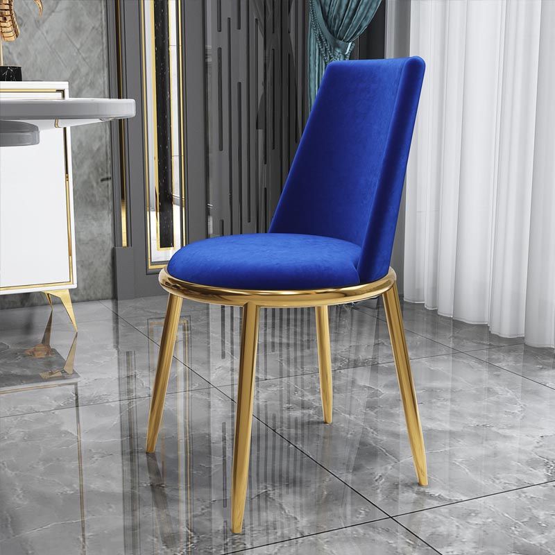 Glam Dining Side Chair Upholstered Side Chair with Gold Legs for Dining Room