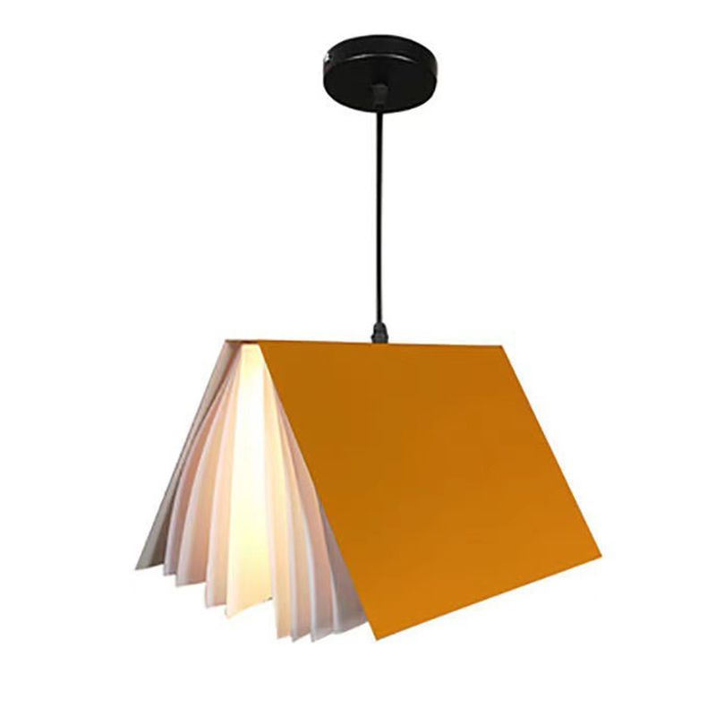 Book Shape Hanging Pendant Light Macaron Fabric Pendant Light Fixtures for Library