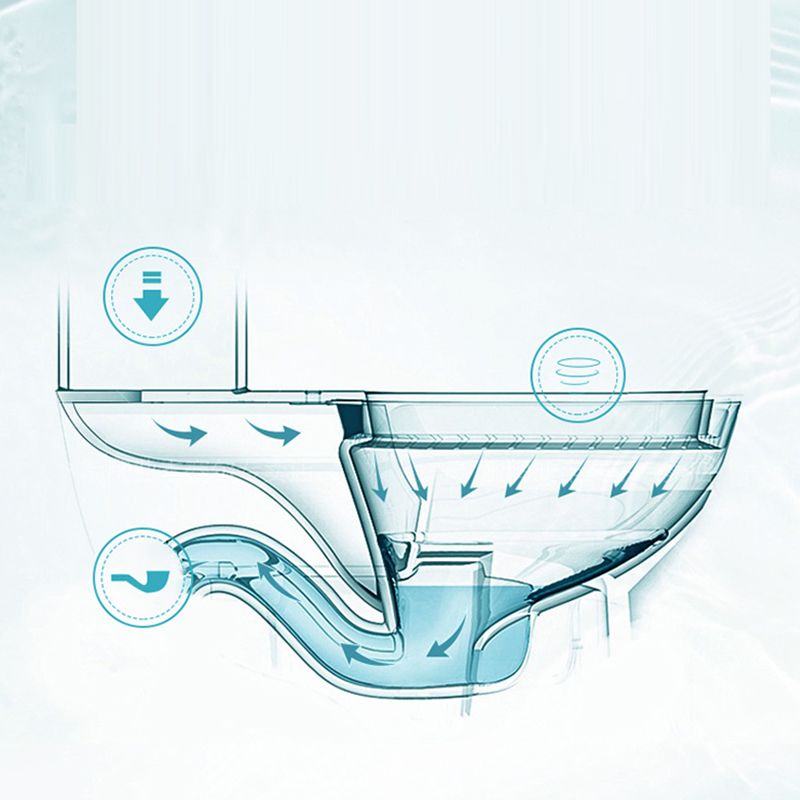 Modern White Ceramic Flush Toilet Wall Hung Urine Toilet with Seat for Bathroom