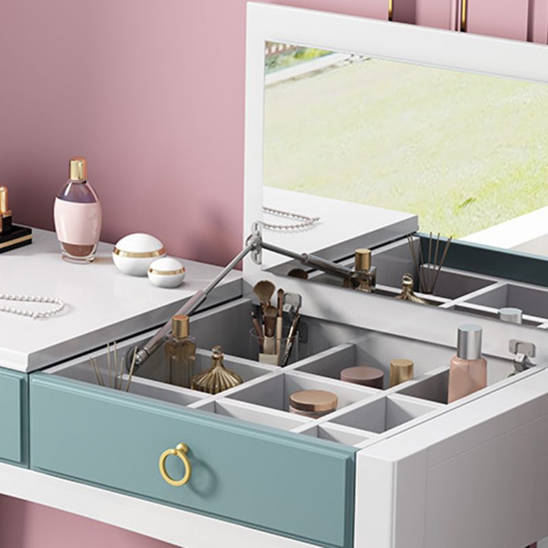 39.37" One Drawer Vanity Table Flip Single Mirror Dressing Table