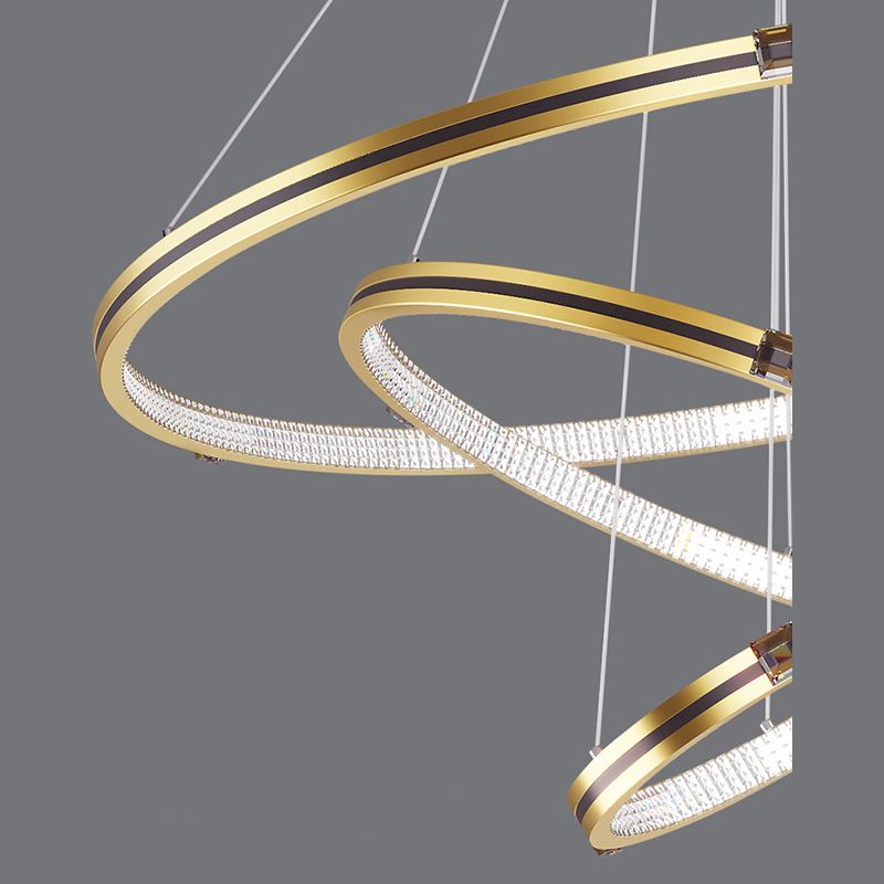 Lampada del lampadario moderno a ginnastica a anello di semplicità Lights Acrilico Ampiccamento a sospensione per il ristorante