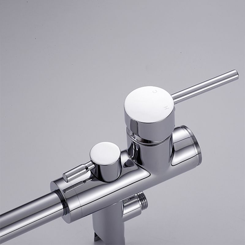 Floor Mounted Metal Freestanding Tub Filler Single Handle Freestanding Faucet with Hose