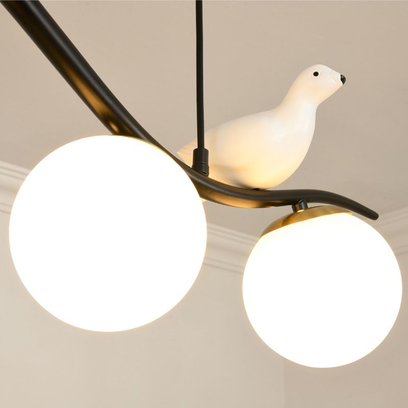 Industrial Black Kitchen Island Lighting Glass Shaded Ceiling Light for Home