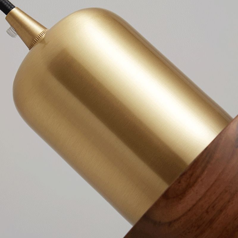 Half Cylinder Shape Wood Wall Light Fixture Modern Style Wall Lamp for Dining Room