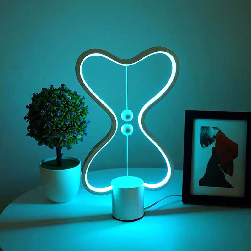 Magnetic Curved Night Stand Light Simple Metal Bedroom LED Table Light