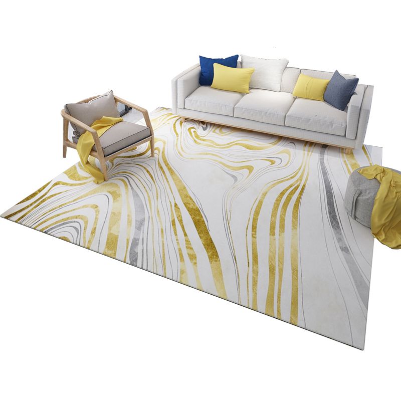 Casual Multi Color Printed Rug Polyster Modern Area Carpet Non-Slip Backing Washable Rug for Bedroom