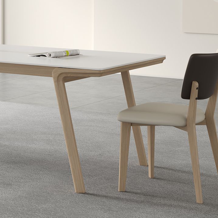 Solid Wood 4 Legs Dining Table Rectangle Dining Table for Dining Room