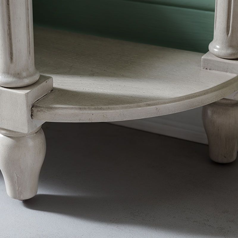 Solid Wood Half Moon Console Table 35.43-inch Tall Accent Table with 2 Drawers