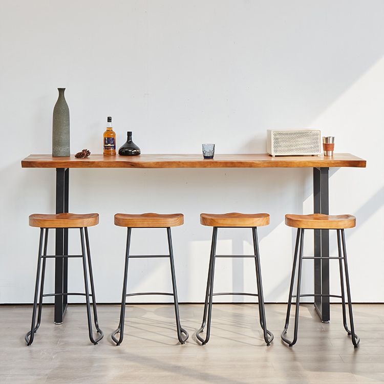 1/2/4/5 Pieces Industrial Rectangular Pub Table Set Wooden Counter Table with High Stools