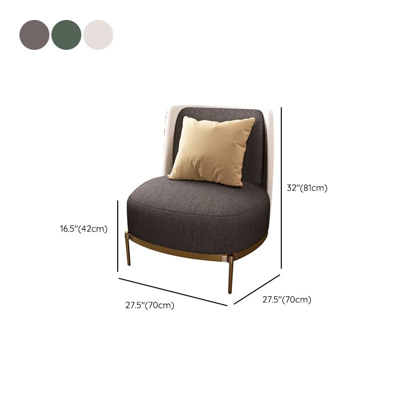 Upholstered Accent Armchair 4 Legs Sewn Pillow Back Accent Chair