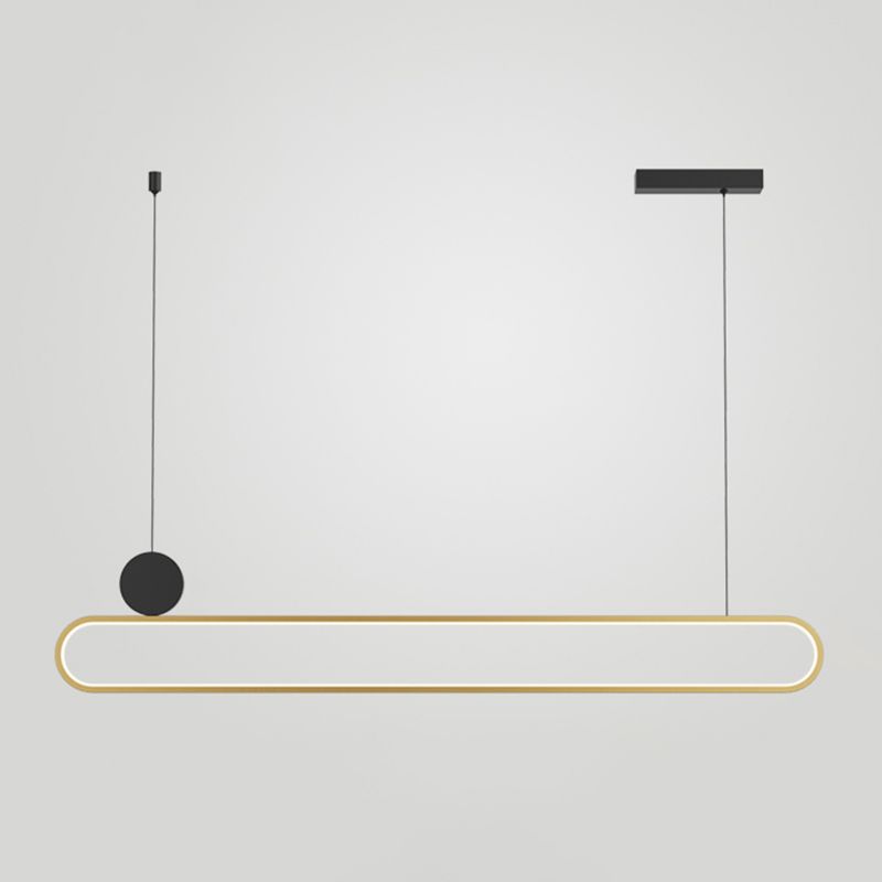 Eigentijdse stijl lineaire vorm eilandlichten metaalhangende hanglampen in goud