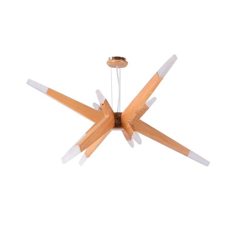 Lámpara colgante de araña de sputnik madera modernista 12 luces lámpara de suspensión led de dormitorio