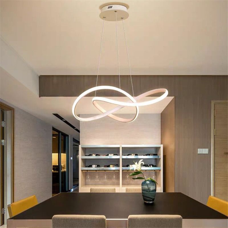 Nordic Linear Chandelier Single Light LED Chandelier Pendant for Living Room