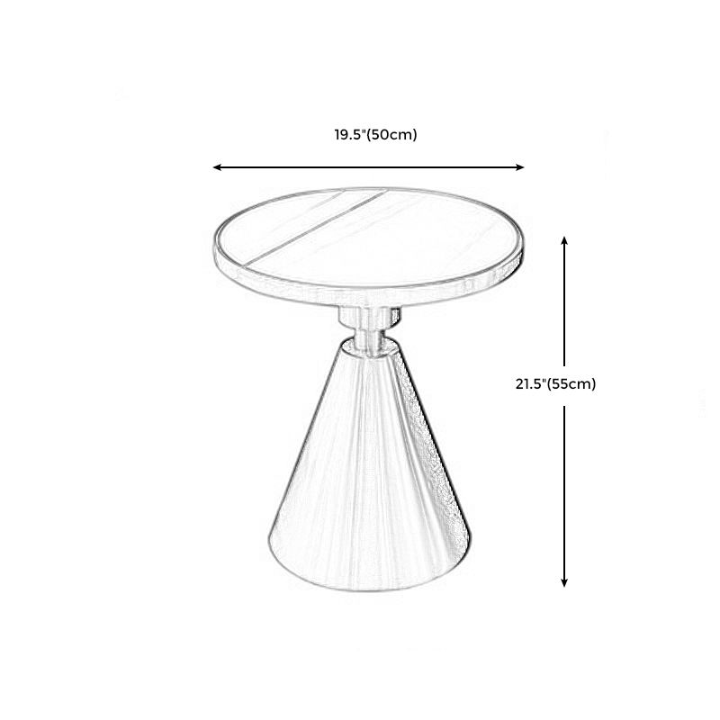 Glam Glossy Marble/Stone Top End Table Stainless Steel Pedestal Sofa Side Table