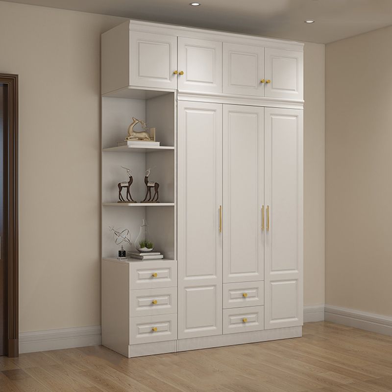Modern Style Wooden Wardrobe White Colour Soft Close Drawer Wardrobe Closet