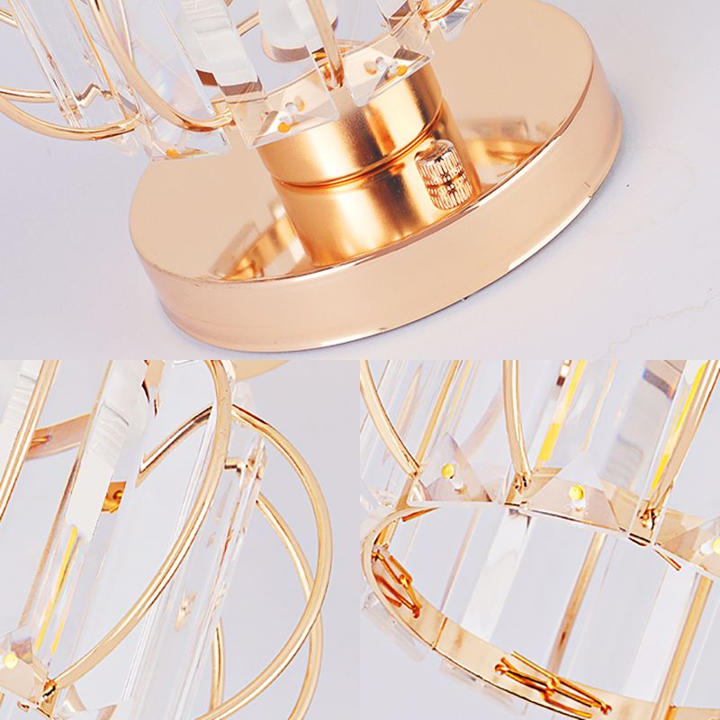 Luce del soffitto con cornice lanterna oro moderna 1 luce rettangolare cristallo semifulò la luce di montaggio