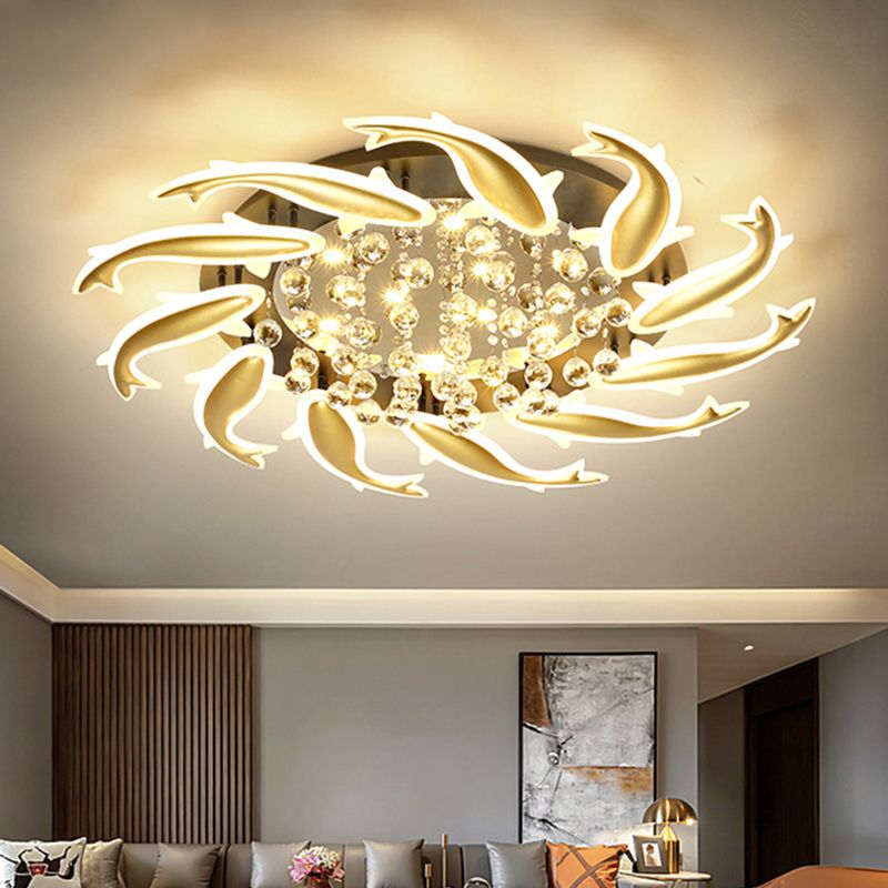 Spiralspülleuchten zeitgenössische Kristalldecke Leuchte für Schlafzimmer