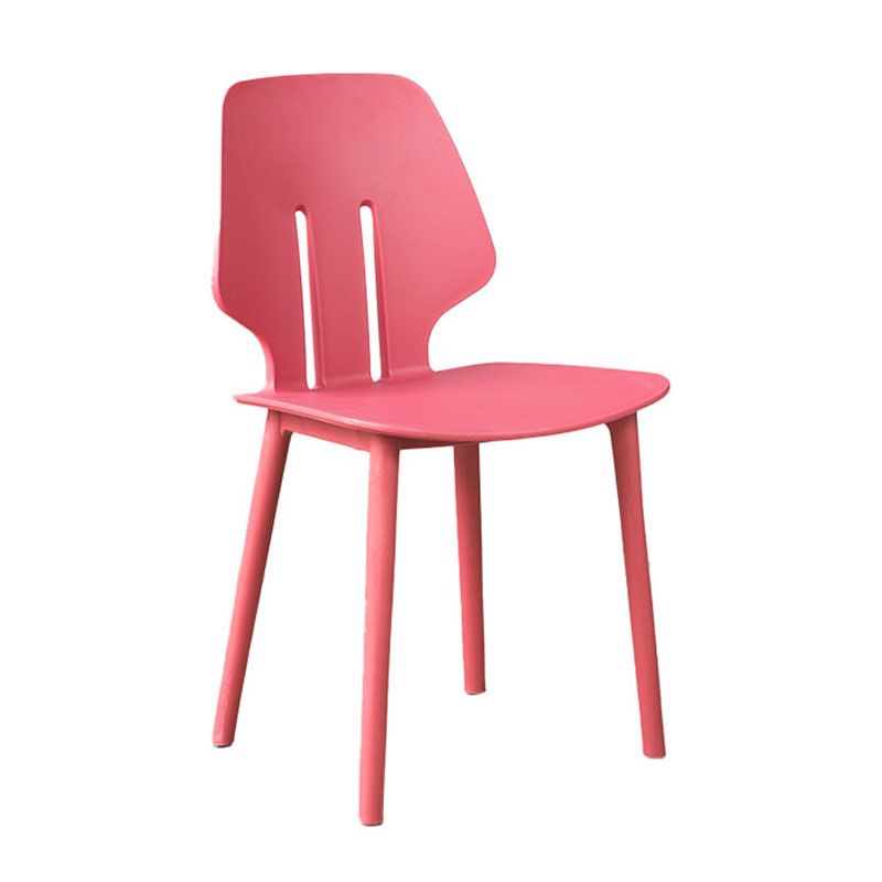 Chaise de salle à manger en plastique colorée scandinave, sans bras, à dossier solide