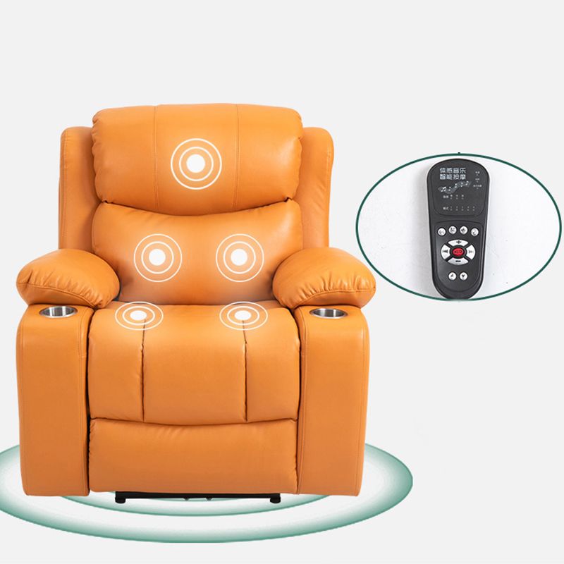 Traditional Home Theater Recliner Chair with Lumbar and Power-Push Botton