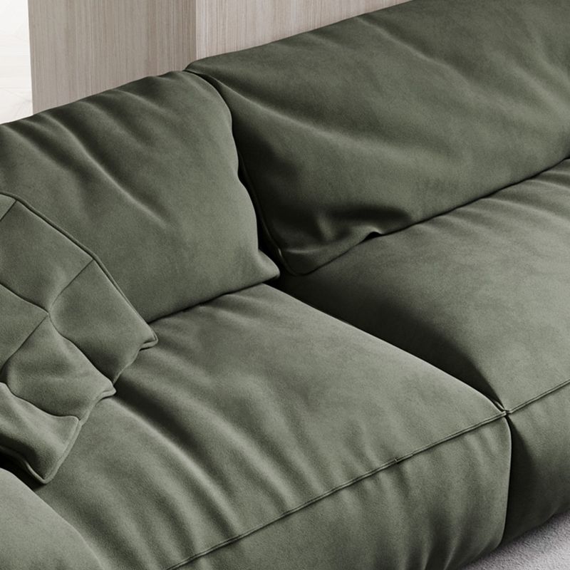 Forest Green Modern Sofa 39"W with Tight Back Wide Square Arm