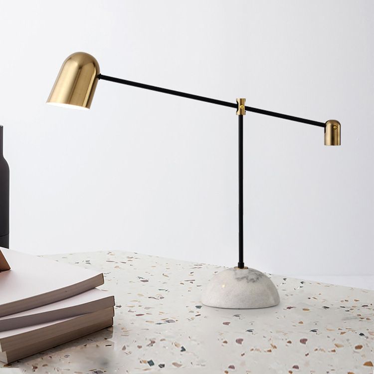 1 Light Bell Night Table Lamps Mid Century Modern Metal Table Light in Gold