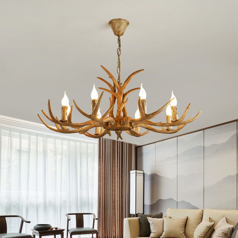 Bare Tree Branch Pendant Lamp Farmhouse Resin Chandelier Light Fixture for Restaurant