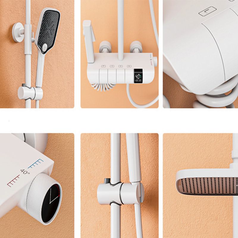 Wall Mounted Shower Arm Shower Faucet Metal Shower System with Slide Bar