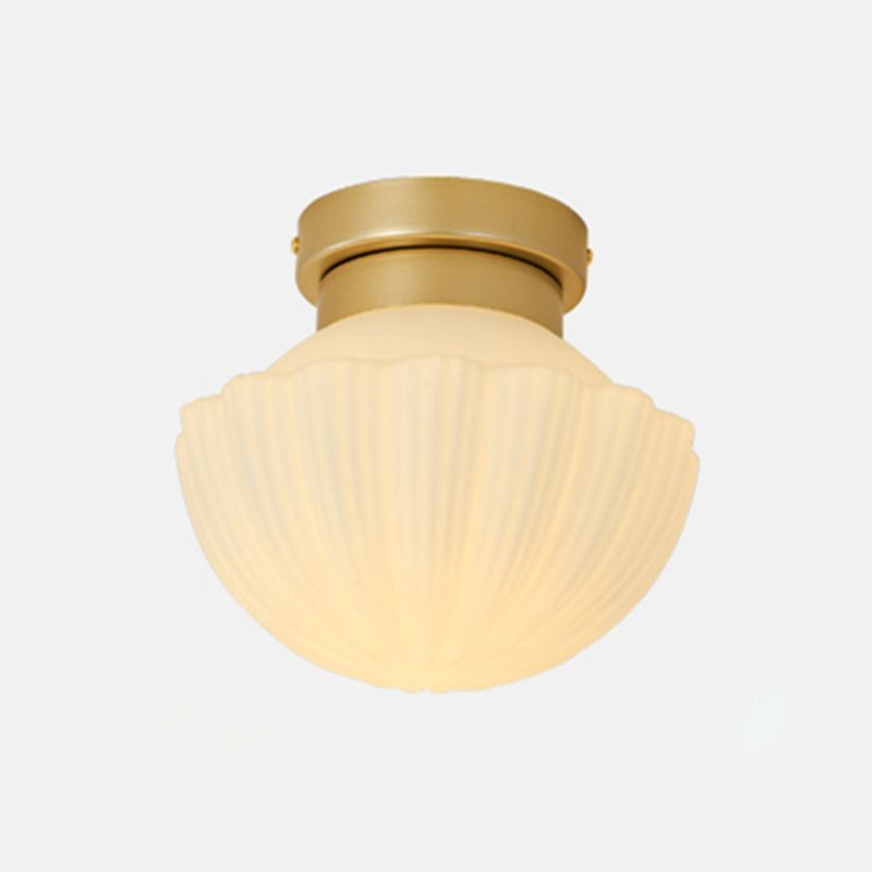 Nordic Style Ceiling Light Dome Shape Ceiling Lamp with Glass Shade for Bedroom