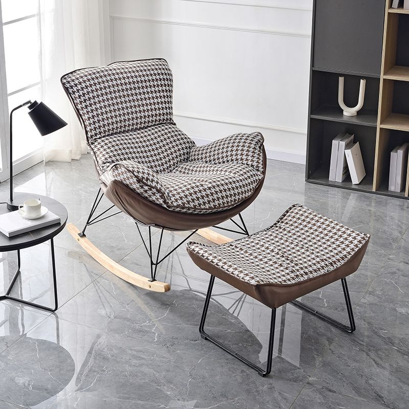 Modern Rocker Chair Upholstered Textured with Light Legs Glider