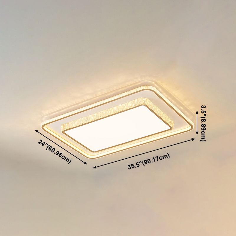 Plafonnier en cristal de forme géométrique, Style moderne en acier inoxydable, 2 lumières encastrées pour chambre à coucher