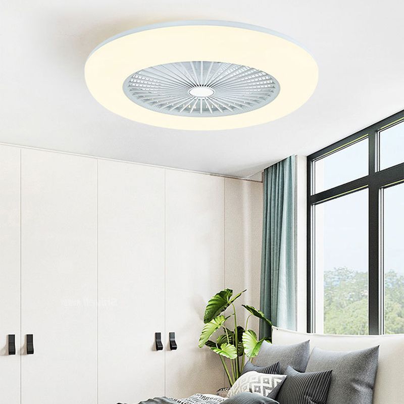 Acrylrad -förmiges halb Flush Light Makkaronstil LED -Deckenventilator Licht für Schlafzimmer