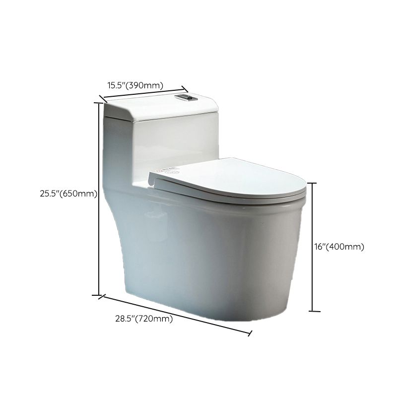Contemporary 1 Piece Flush Toilet White Floor Mounted Urine Toilet for Washroom