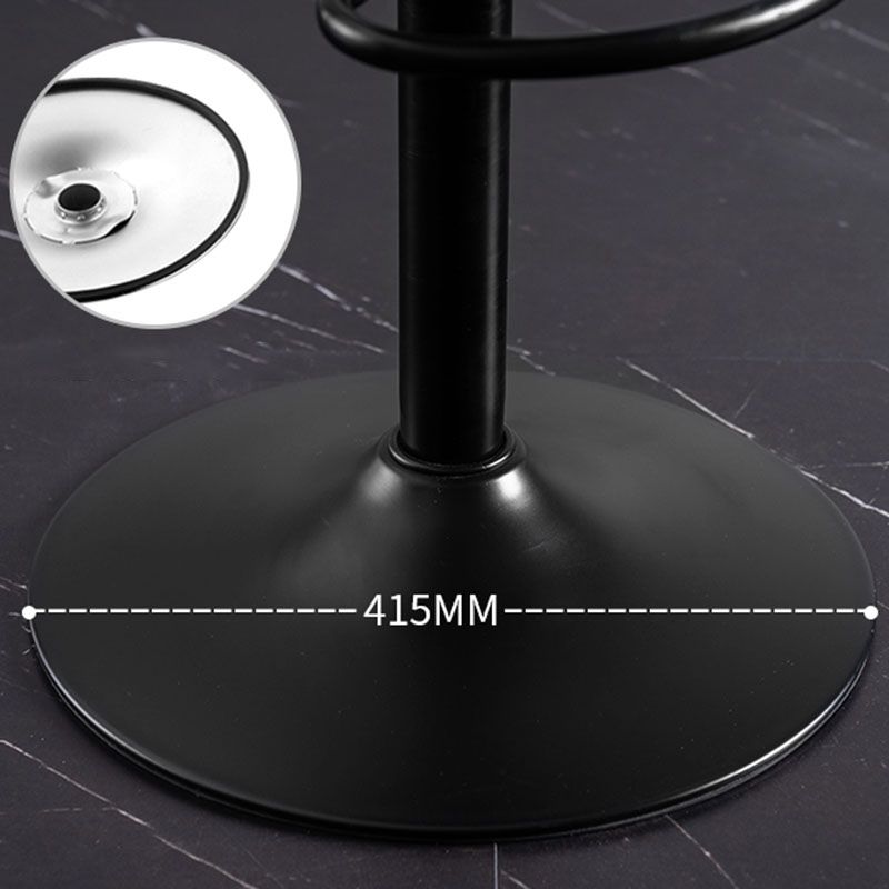 Contemporary Adjustable Height Footrest Barstool Matte Finish Upholstered Stool