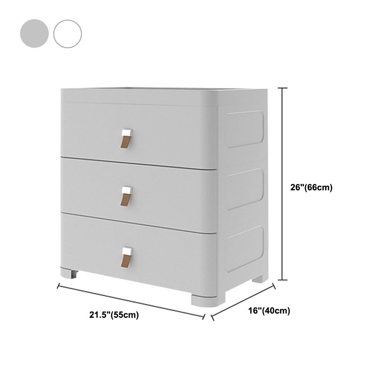 Contemporary Grey / White Chest Plastic Chest with Drawers for Bedroom