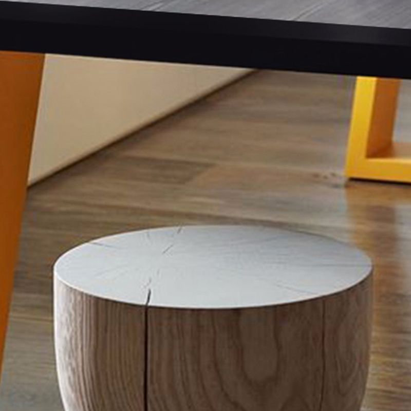 Mesa de comedor rectangular mesa de madera maciza de lujo con base de pedestal doble