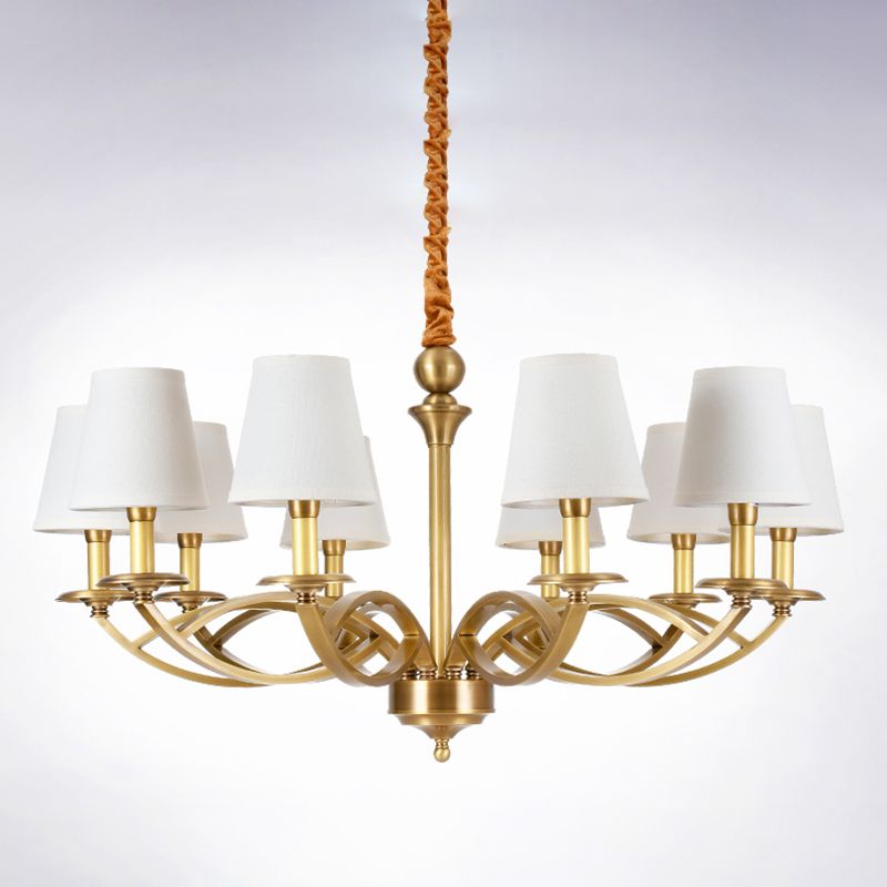 Plafond traditionnel pendentif en tissu de cône de lumière