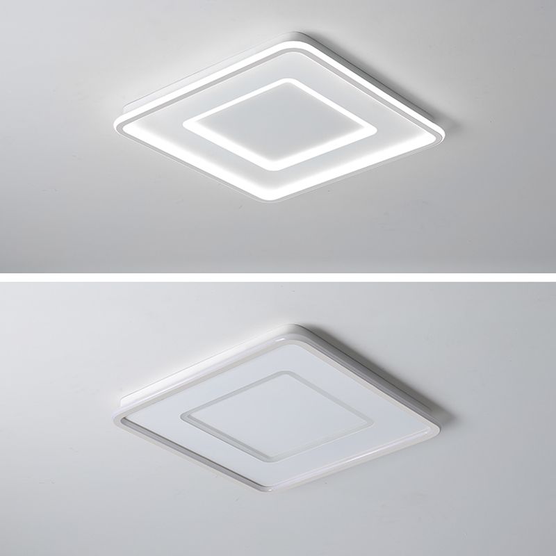 Luminaire de plafond encastré carré contemporain en métal pour chambre à coucher