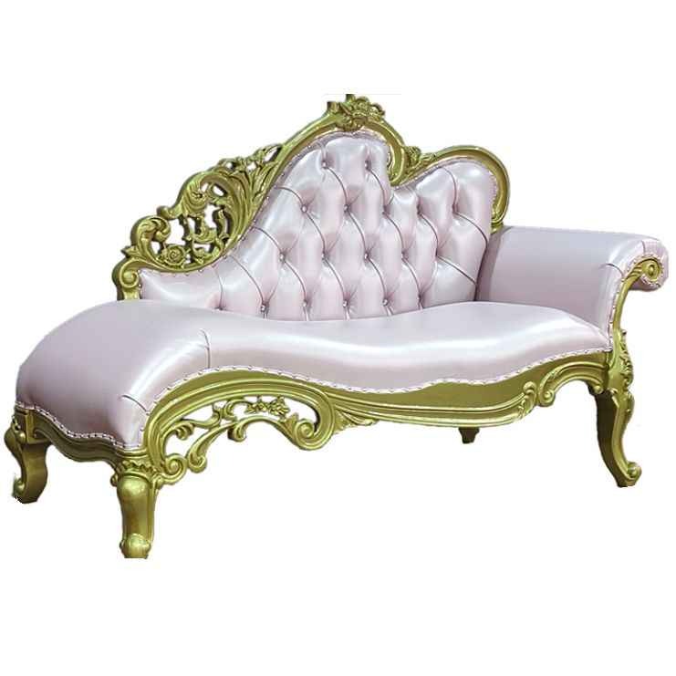Living Room Rolled Arms Chaise Luxury Style Chaise Lounge with Button Tufted