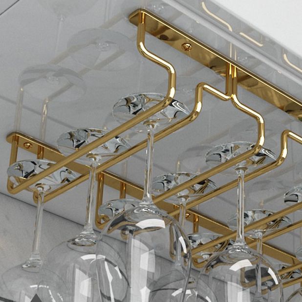 Modern Hanging Wine Glass Rack Metal Glass & Stemware Holder for Kitchen