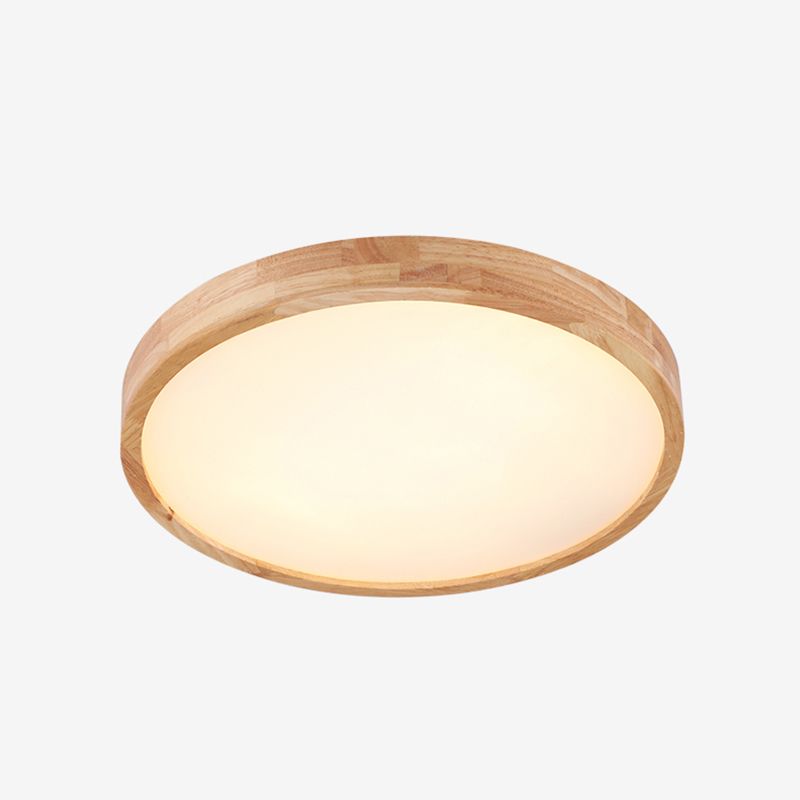 Plafonnier LED de forme ronde, moderne et Simple, en bois, 1 lumière, encastré, pour chambre à coucher