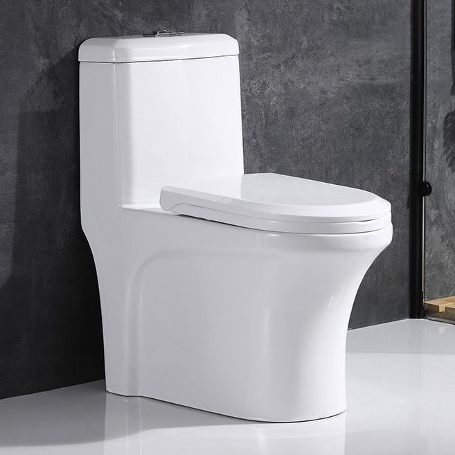 Traditional One Piece Toilet Floor Mounted White Toilet Bowl with Seat for Washroom