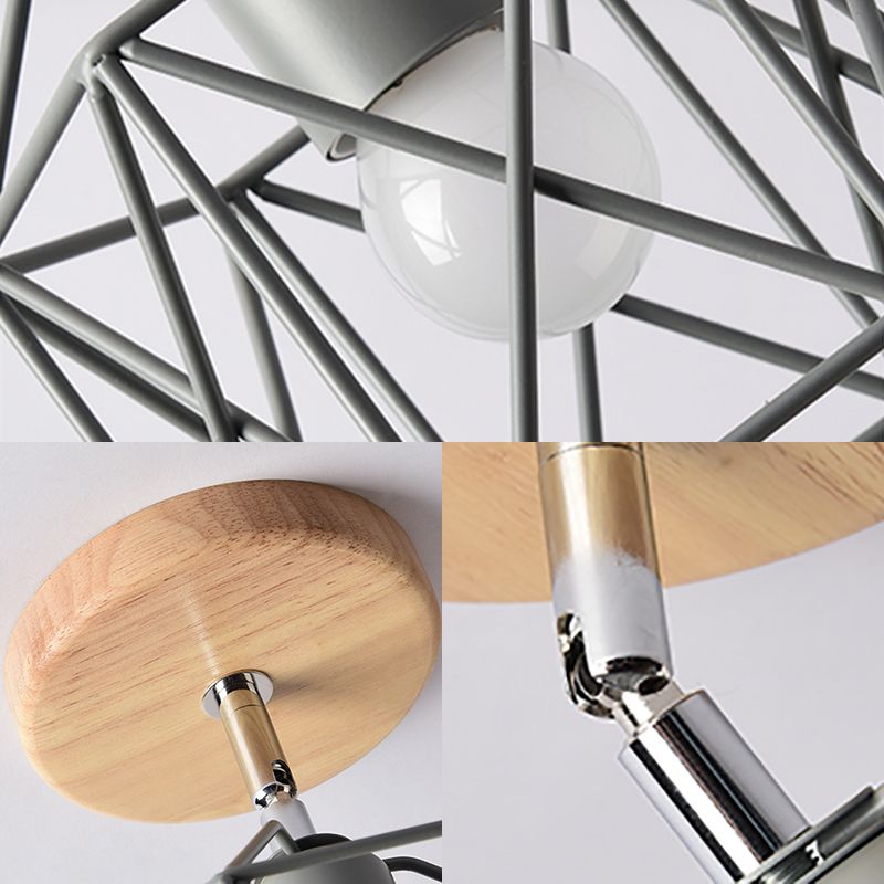Lámpara de techo hexagonal gris/blanco/rosa/amarillo/azul/verde, lámpara de techo modernista de Metal de 1 cabezal, montaje semiempotrado para dormitorio