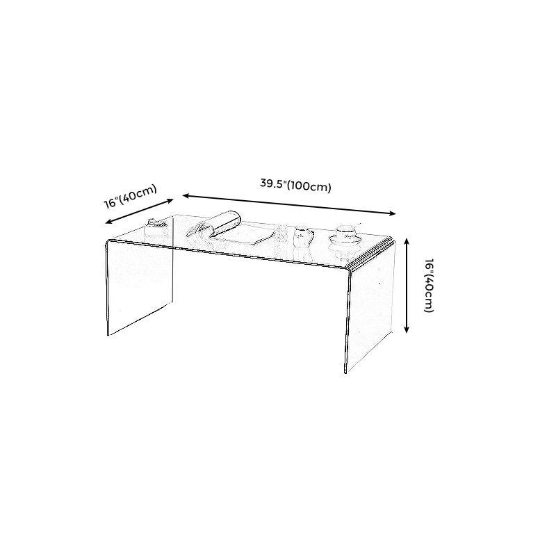 Modern Style Tempered Glass Black/white Rectangular Coffee Table